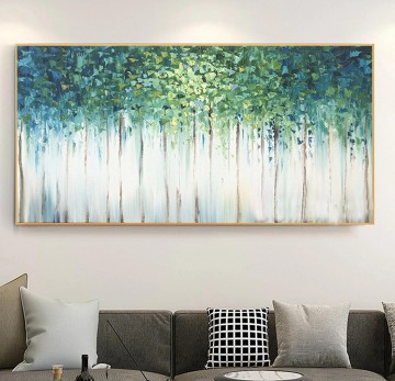 Woods Painting - green woods by Palette Knife